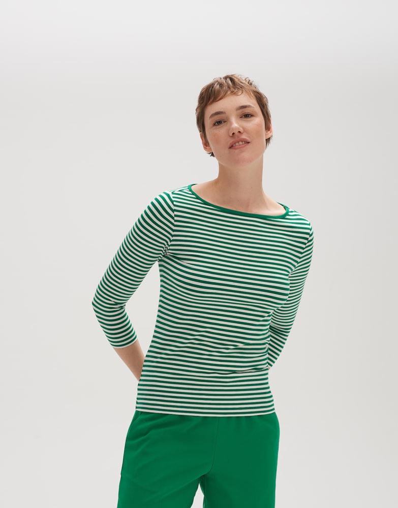 OPUS Shirt Sopili 3/4 Arm gestreift grün, blau S13  10144011138100 40 | 60019 blue up | 