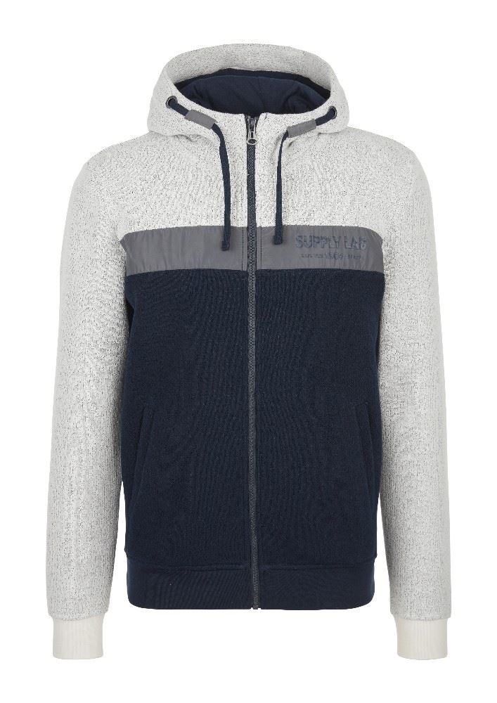 s.Oliver Sweatjacke Kapuze mit Colour - Blocking beige 2062483 