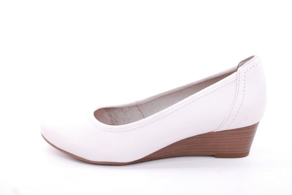 Tamaris Pumps Keilabsatz Leder TOUCHit Fußbett ANTISLIDE  weiß S12  1-1-22320-28 40 | 100 WHITE | 