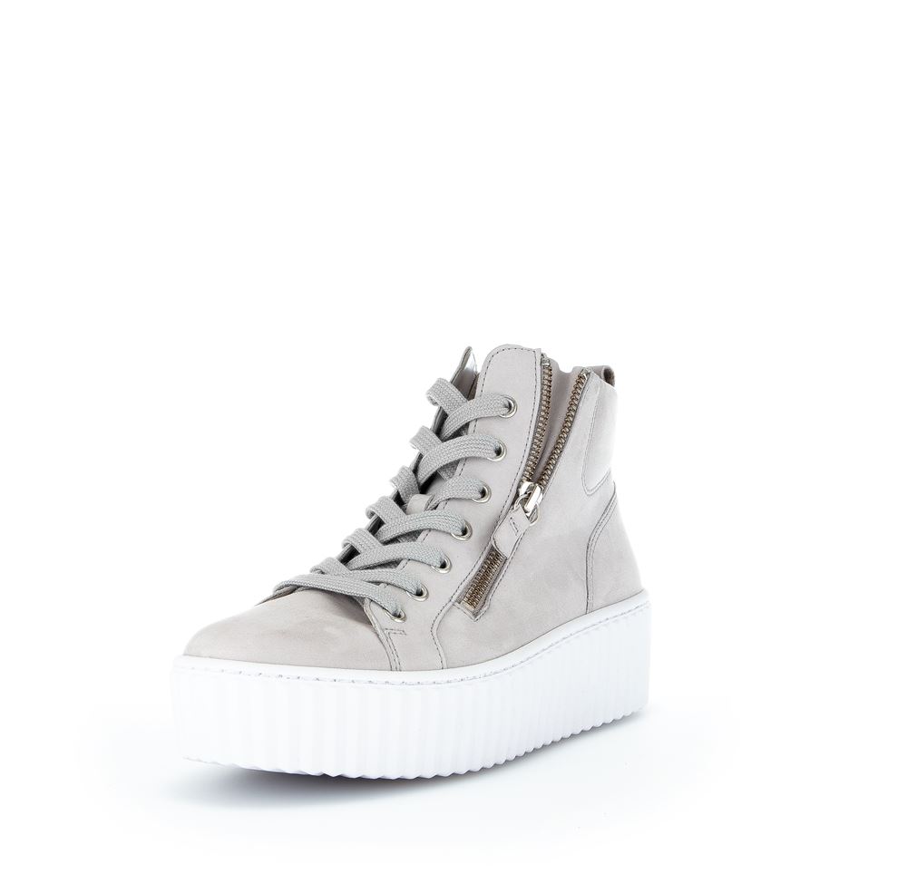 Gabor Sneaker high Rauleder Wechselfußbett Reißverschluss grau S13  23.210.19 