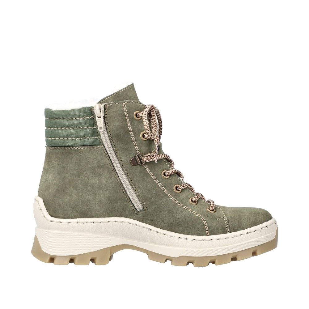 Rieker Antistress Damen Schnürboot markanter Sohle Warmfutter grün S22 X9334-54 36 | liane/fango/oli | F