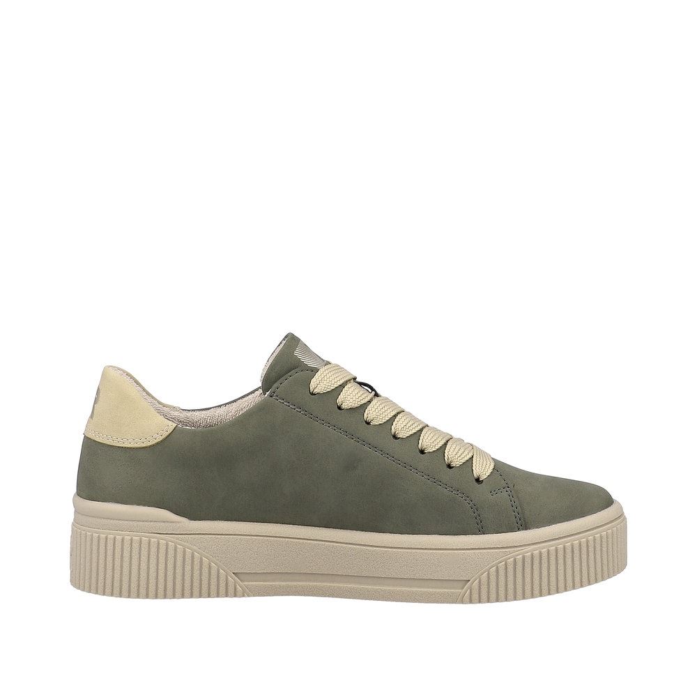 Rieker Evolution Damen Sneaker Plateau- Sohle Leder Wechselfußbett grün S23 W0704-54 
