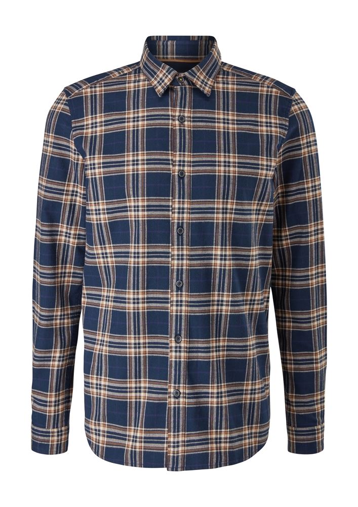 s.Oliver Hemd kariert Slim Stretchhemd blau S21 2106433 
