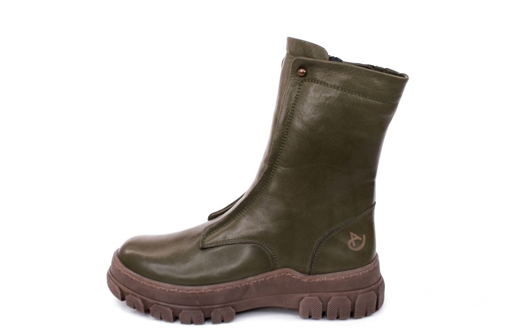Andrea Conti Damen Stiefelette Boots Leder Bequem derbe Sohle grün S22 0084802042 40 | oliv | 