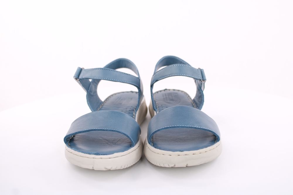 PETER ERIKSON Damen Sandale Leder Comfort- Fußbett blau, schwarz S13 231521 