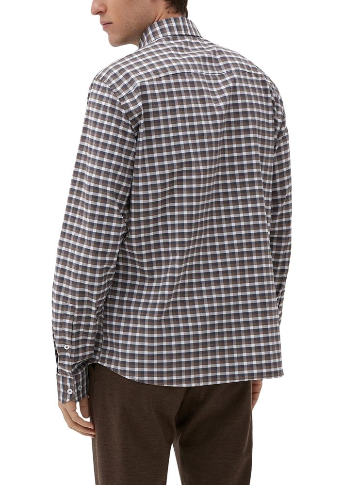 s.Oliver Karohemd aus Baumwollstretch braun S13  2125895 