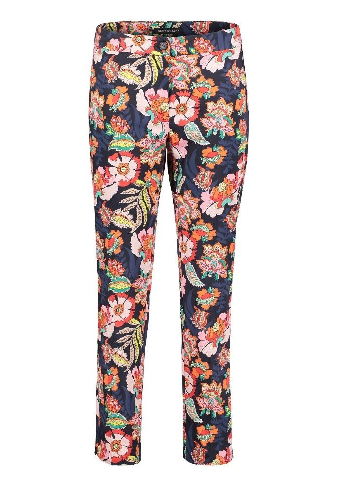 Betty Barclay Hose Regular Fit Floral S10  60511295 44 | 8847 Dark Blue- | 