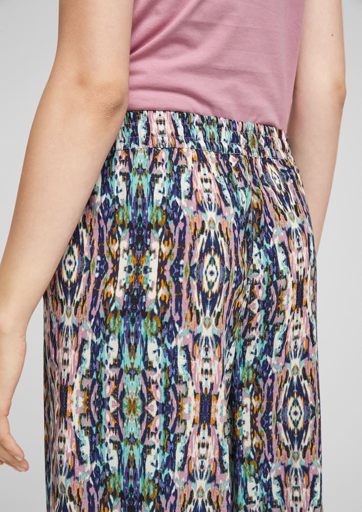 QS designed by Culotte Wide Leg Muster rosa 2065768 40 | 44A5 pink AOP | 