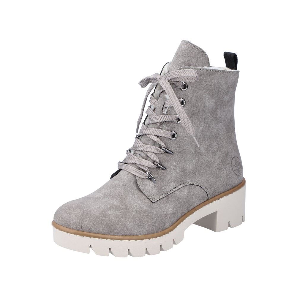 Rieker Antistress Damen Schnürboot Schnürstiefelette Warmfutter grau S22 X5701-40 