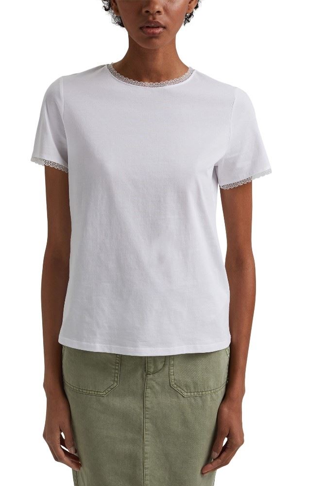 EDC T - Shirt mit Spitze 031CC1K308 