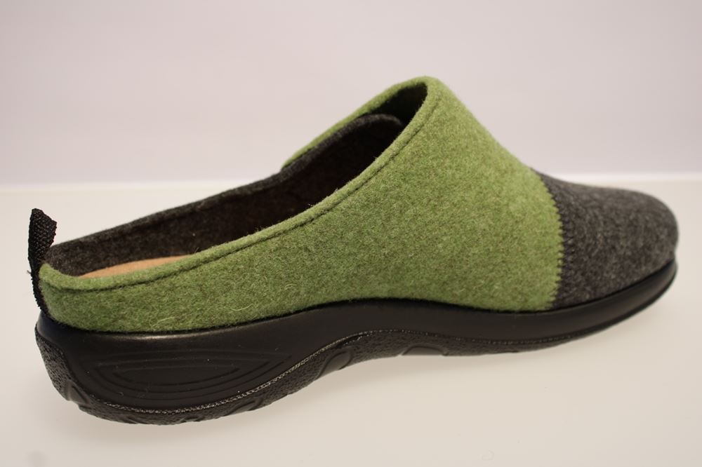 Fly Flot Hausschuh Hauspantolette grau kombi 863917 40 | verde | 