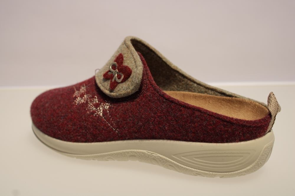 Fly Flot Hausschuhe Hauspantolette rot/grau 863812 