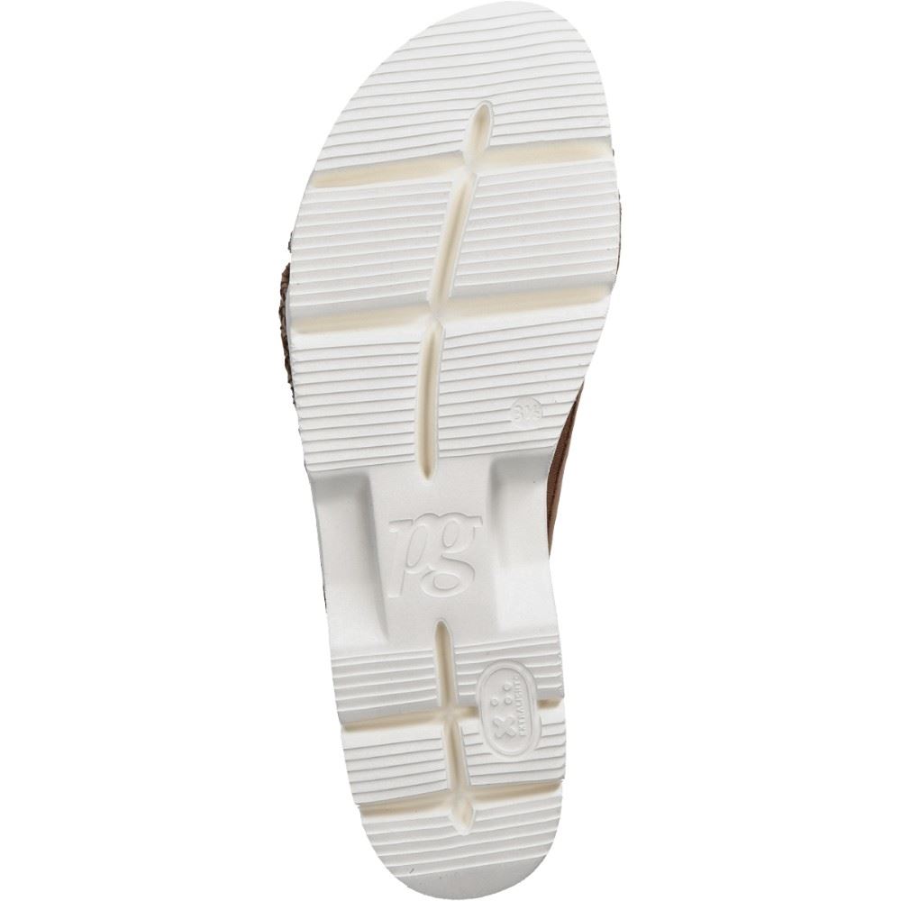 Paul Green Pantolette Super Soft Flechtmaterial Plateau  7696-008 5,5 | cuoio | 