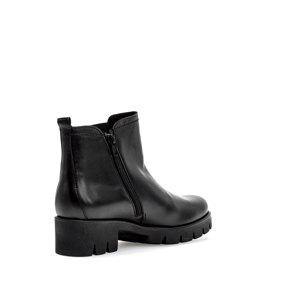 Gabor Chelsea Boots Leder Wechselfußbett derbe Sohle schwarz S23 31.710.27 4,5 | schwarz | F