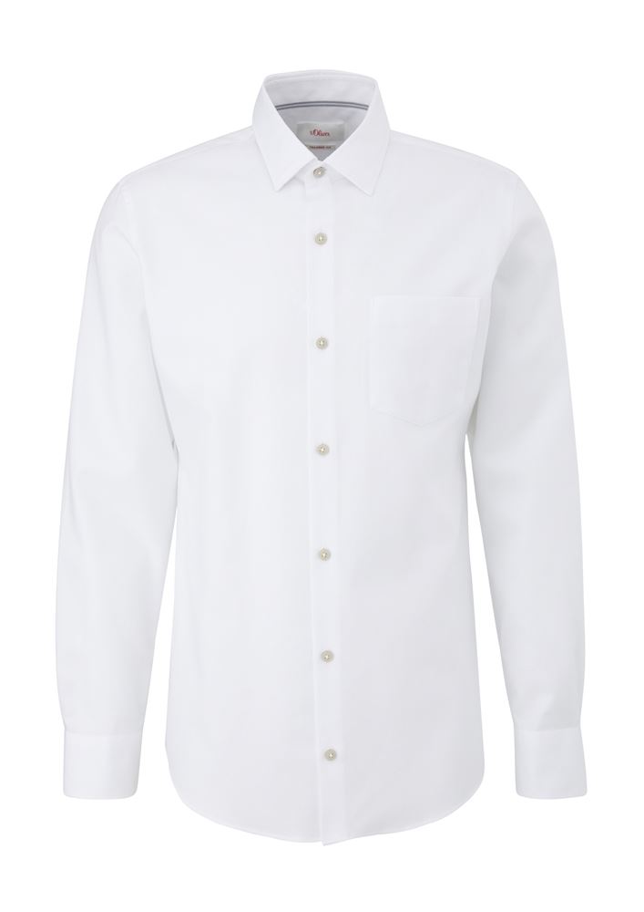 s.Oliver Langarm-Hemd mit Strukturmuster S22 2125781 XXL | 0100 WHITE | 