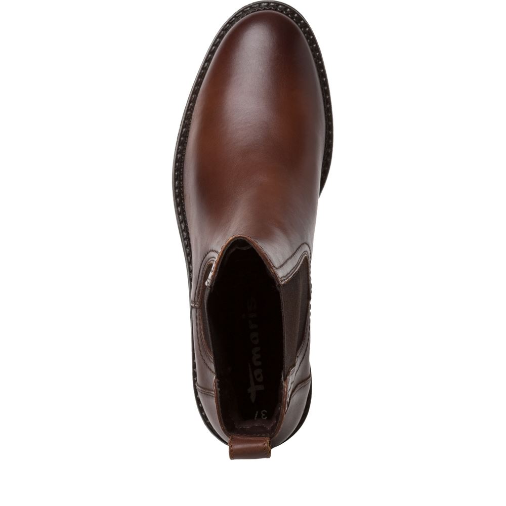 Tamaris Chelsea- Boot Leder klassisch TOUCHit- Fußbett braun S22  1-1-25392-29 39 | 305 COGNAC | 