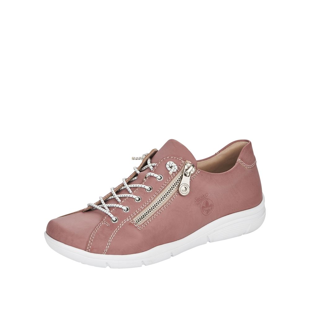 Rieker Antistress Sneaker Reißverschluss Elastikbänder rosa S12 L7460-31 