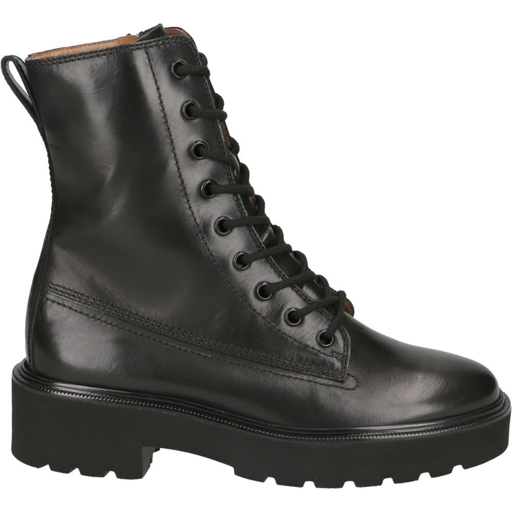 Paul Green Schnürbootie Glattleder Reißverschluss Plateau  9820-009 4,5 | black | 