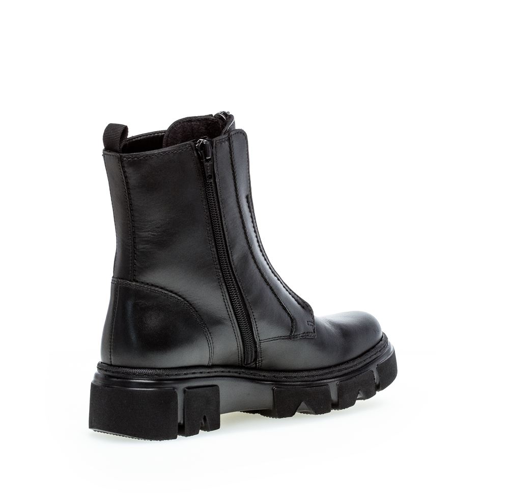 Gabor Bikerboot Stiefelette Leder Reißverschluss Wechselfußbett schwarz S22 91.733.27 