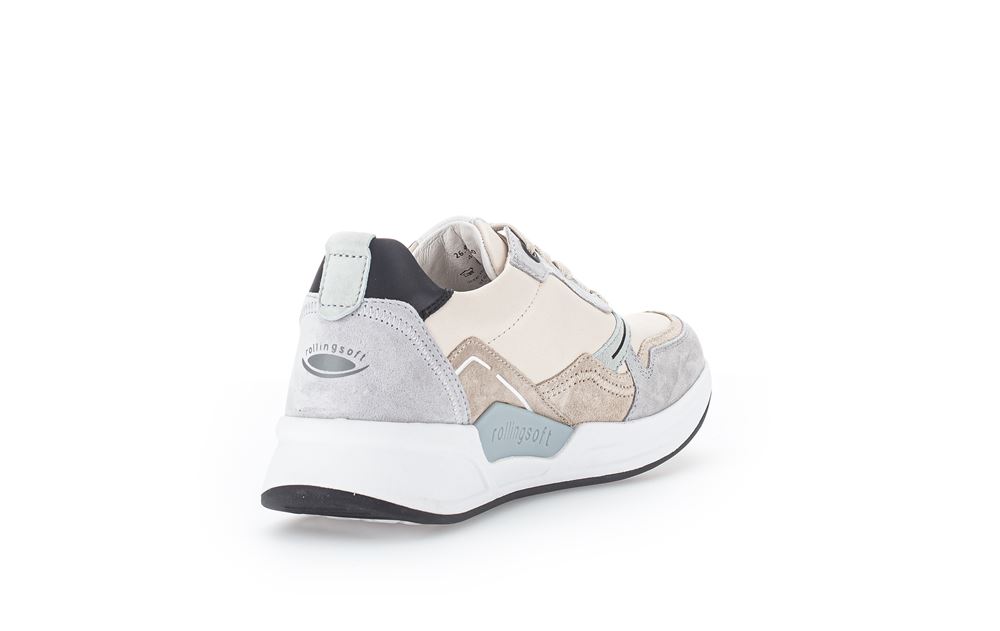 Gabor rollingsoft Damen Sneaker low Leder Wechselfußbett multicolour beige S13 26.956.60 