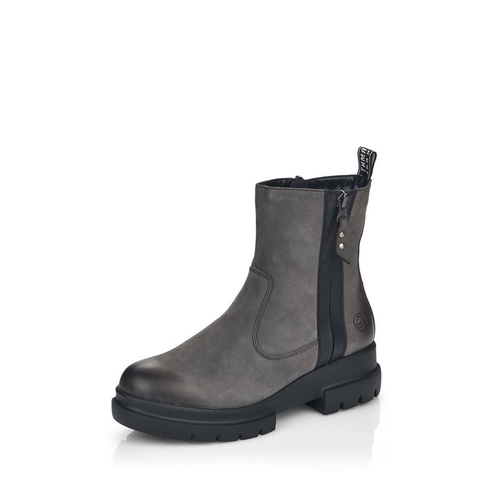 Remonte Stiefeletten Boots Nubukleder grau S21  D8974-45 40 | granit | G