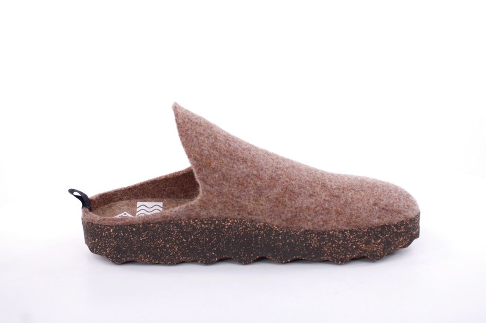ASPORTUGUESAS Herren Pantolette Wolle Kork vegan Nachhaltig beige S22 P018061006 41 | taupe | 