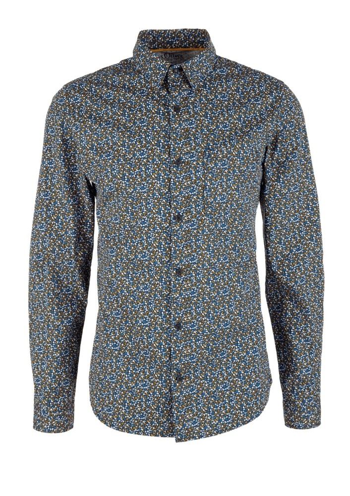 s.Oliver Hemd Langarm AOP 2036499 XL | 59A1 dark night | 