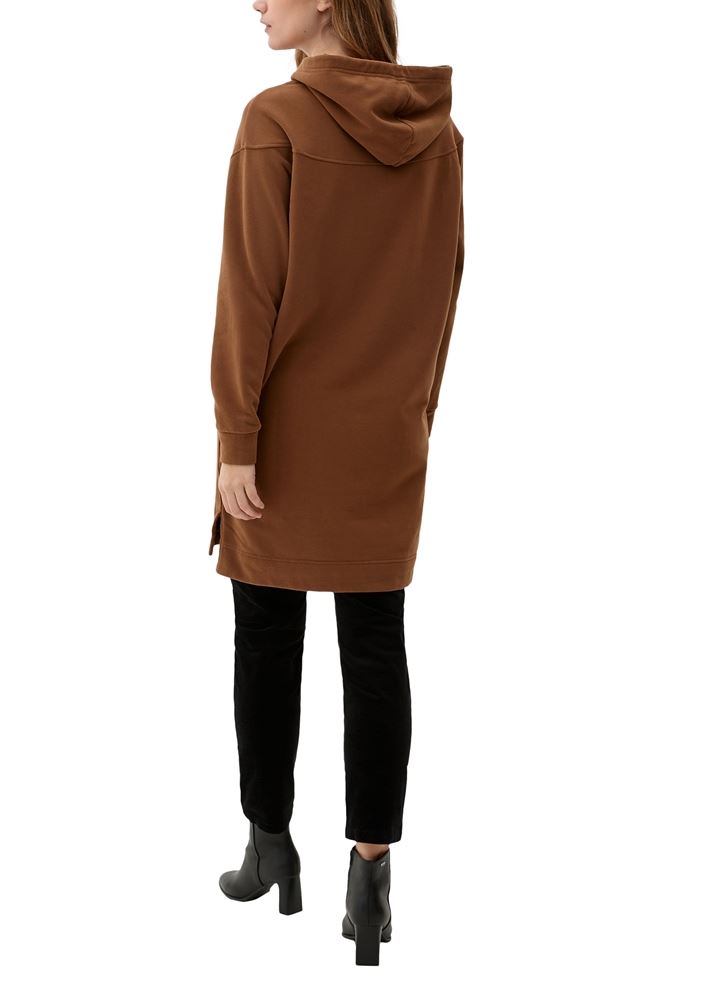 s.Oliver Sweatkleid mit Kapuze grau, braun S22  2122560 40 | 8764 BROWN | 