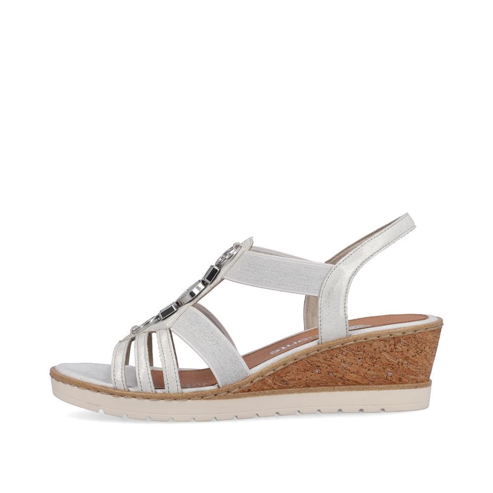 Remonte Keilsandalette weiß Schlupfsandalette S13 R6264-80 