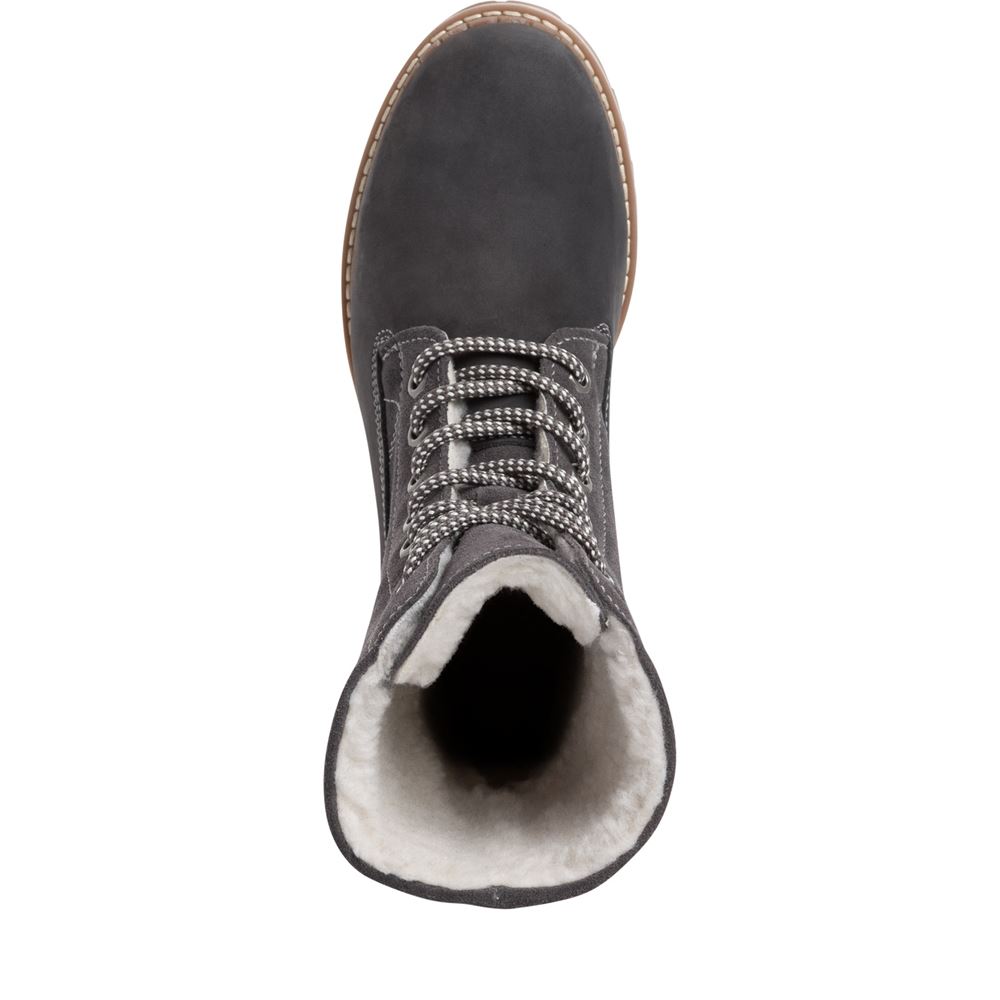 Tamaris Schnürboots Schnürstiefelette Leder DUOtex- Membran Wolle grau S22  1-1-26443-29 