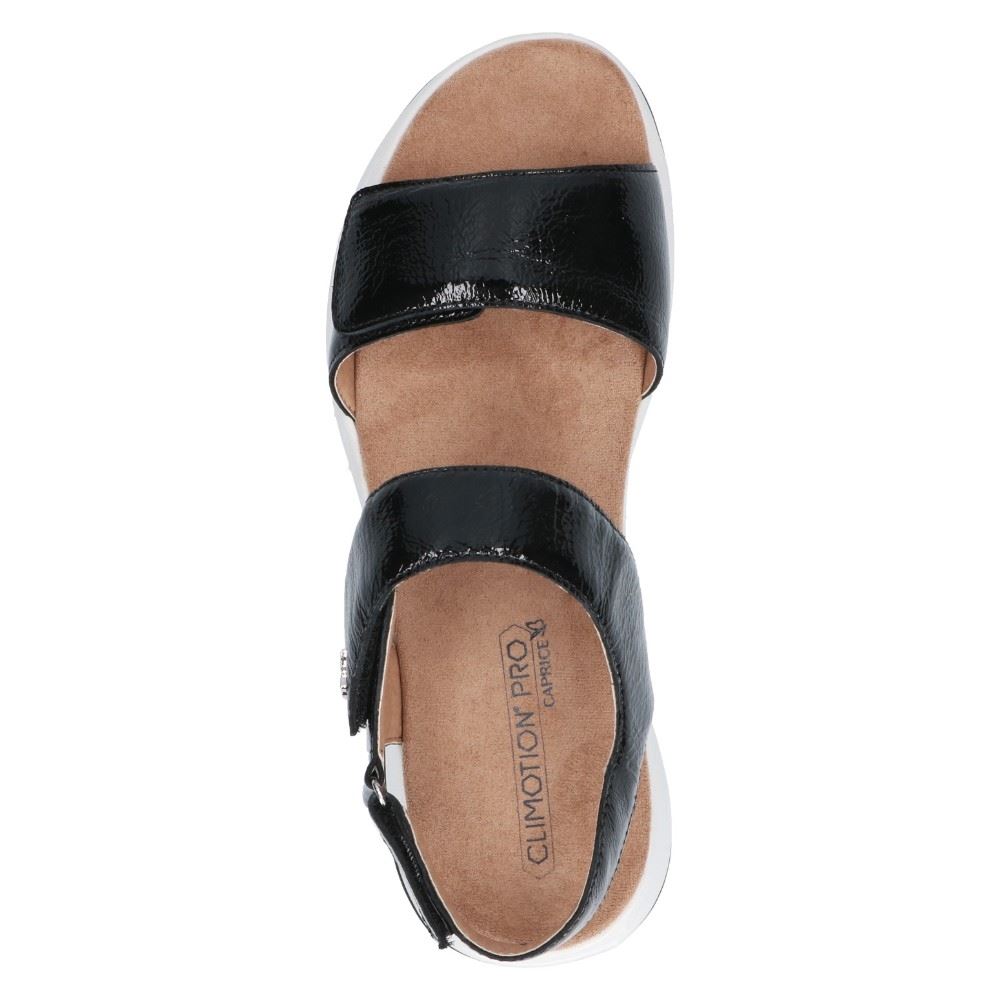 Caprice Sandale Leder Plateau Klettverschluss schwarz 9-9-28716-28 
