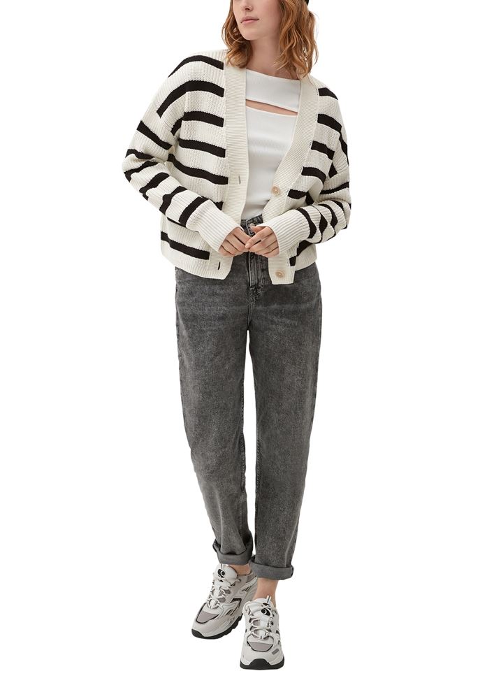 QS designed by Strickjacke im Relaxed Fit weiß S13 2127115 
