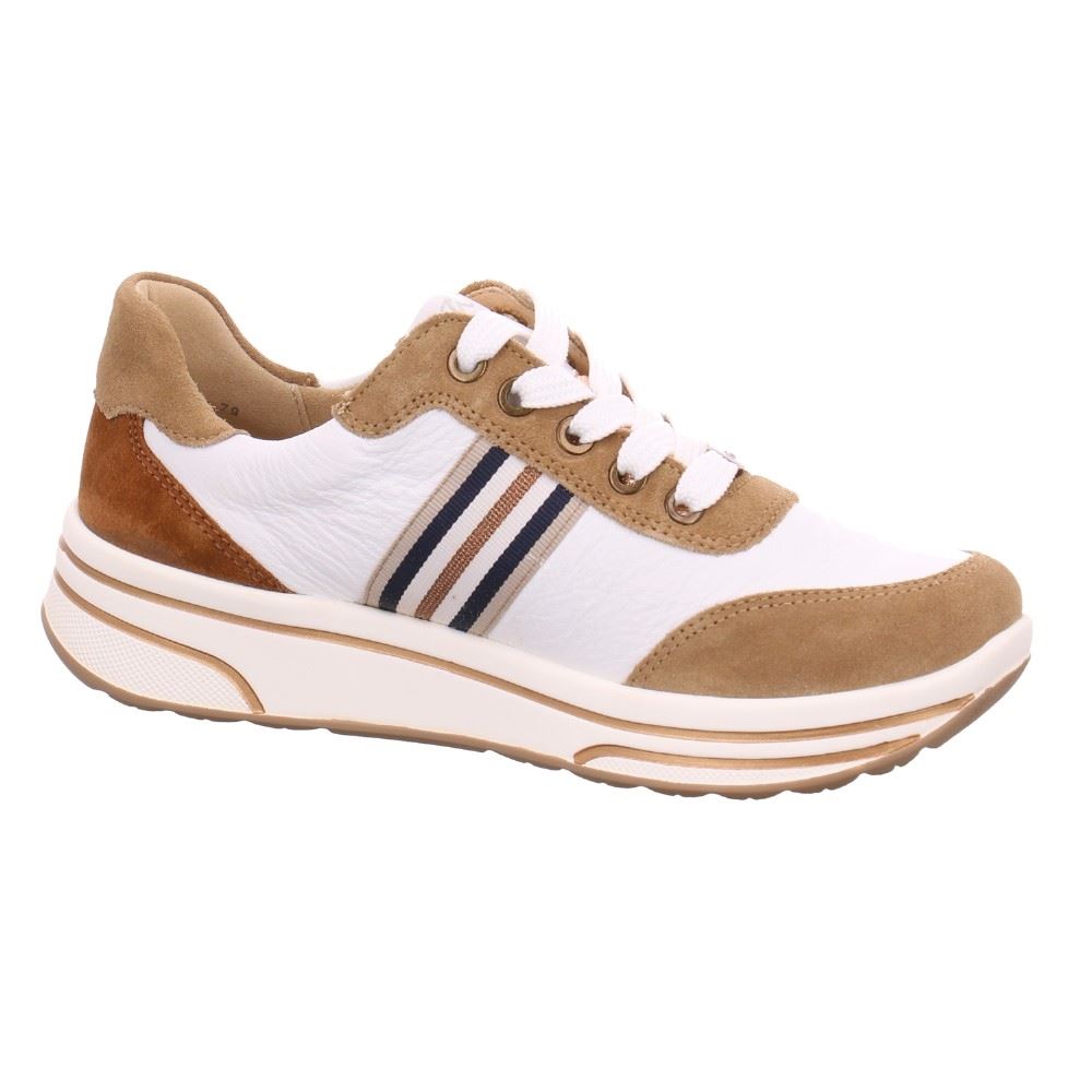 ARA SAPPORO Sneaker Leder toffee-weiß 1232442 
