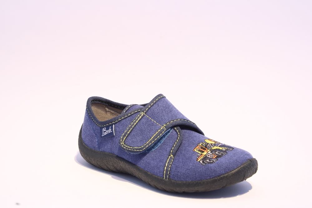 Beck Hausschuh Jungen Bagger blau 696/34 32 | blau | 