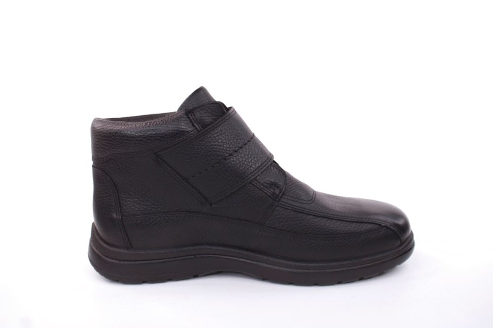 Jomos Herren Stiefelette Leder Lammfell Klettverschluss Comfortwweite H schwarz S22 464503 44 | 000 schwarz | 