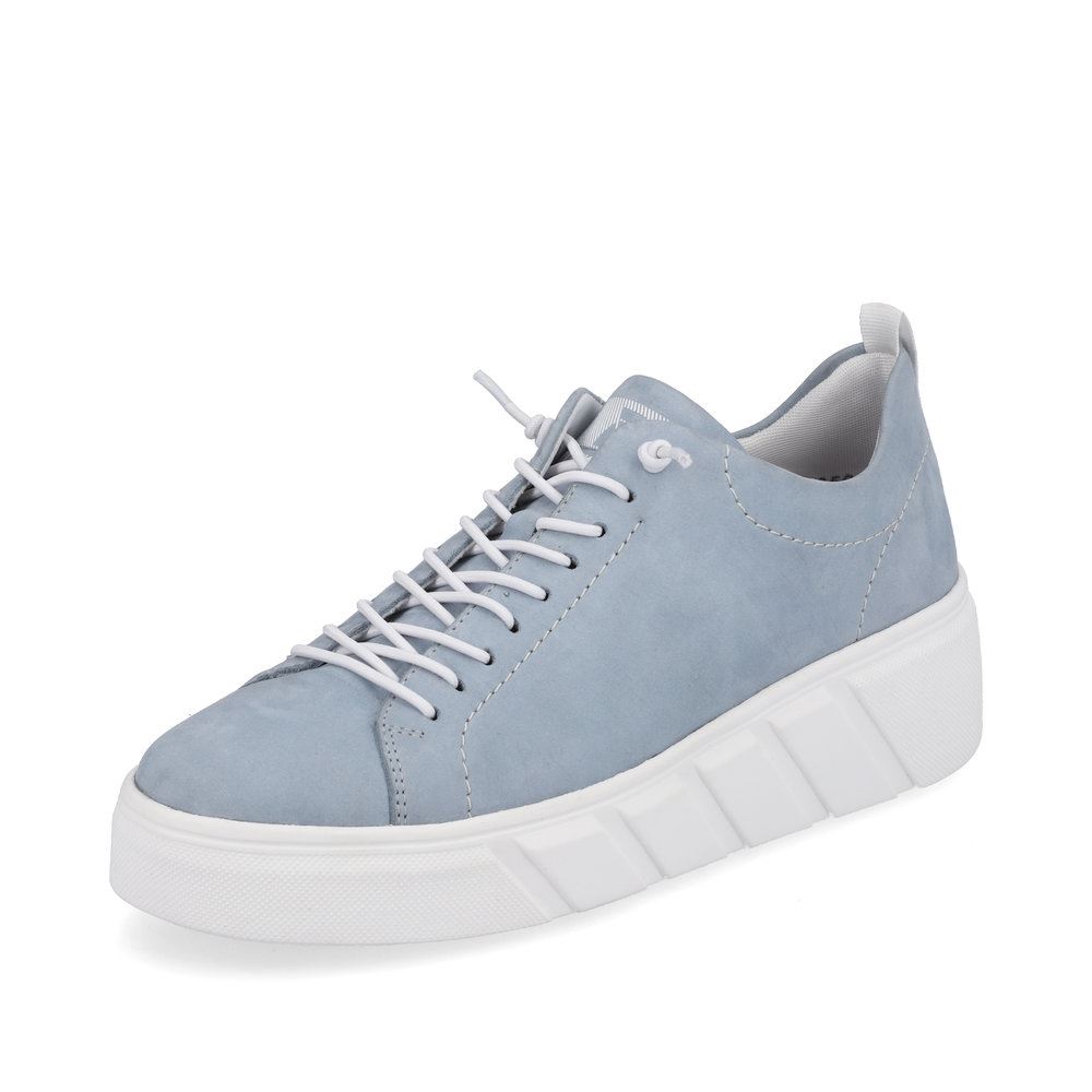 Rieker EVOLUTION Damen Sneaker Leder Plateausohle Wechselfußbett blau S13 W0500-12 