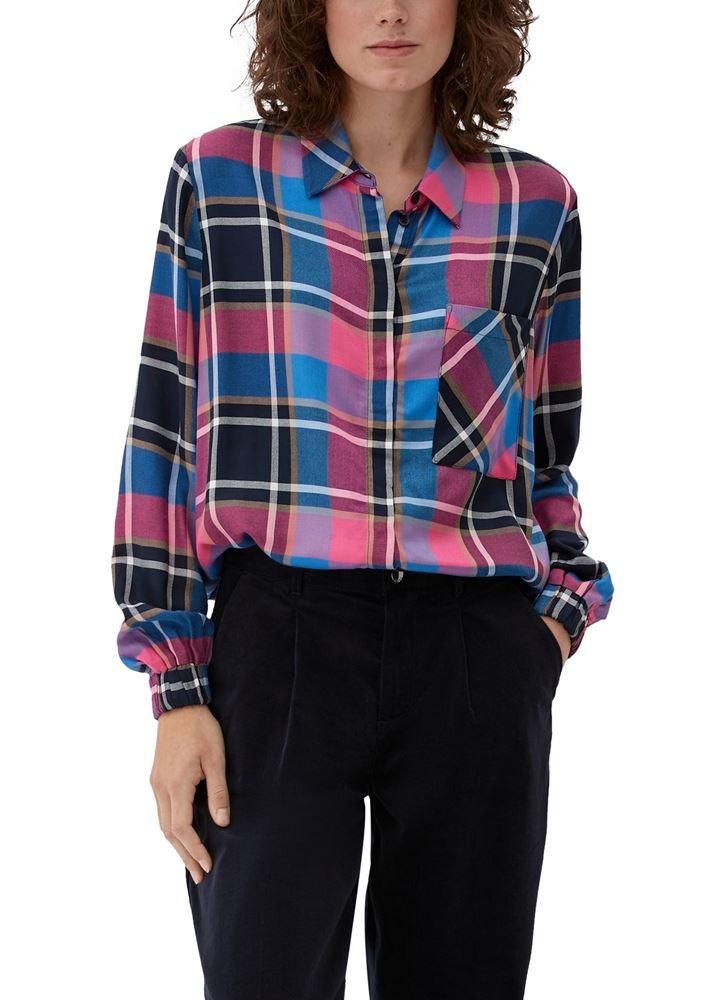 s.Oliver Bluse aus Viskose und Modal blau S13  2124893 42 | 59N0 BLUE | 
