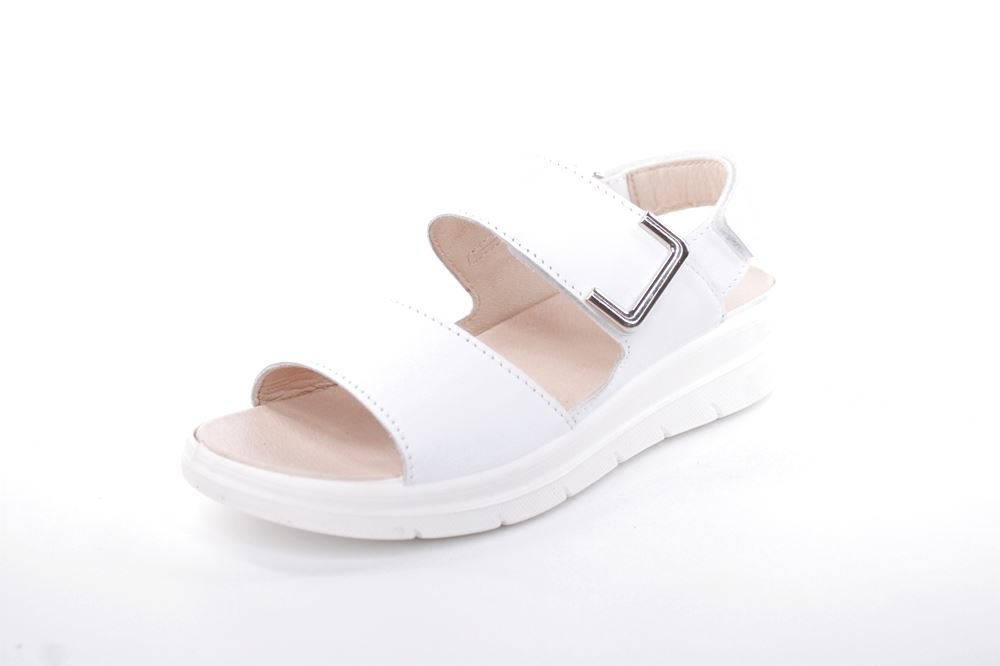 Fußbequem Damen Sandale Leder Wechselfußbett weiß S13 6006/1 