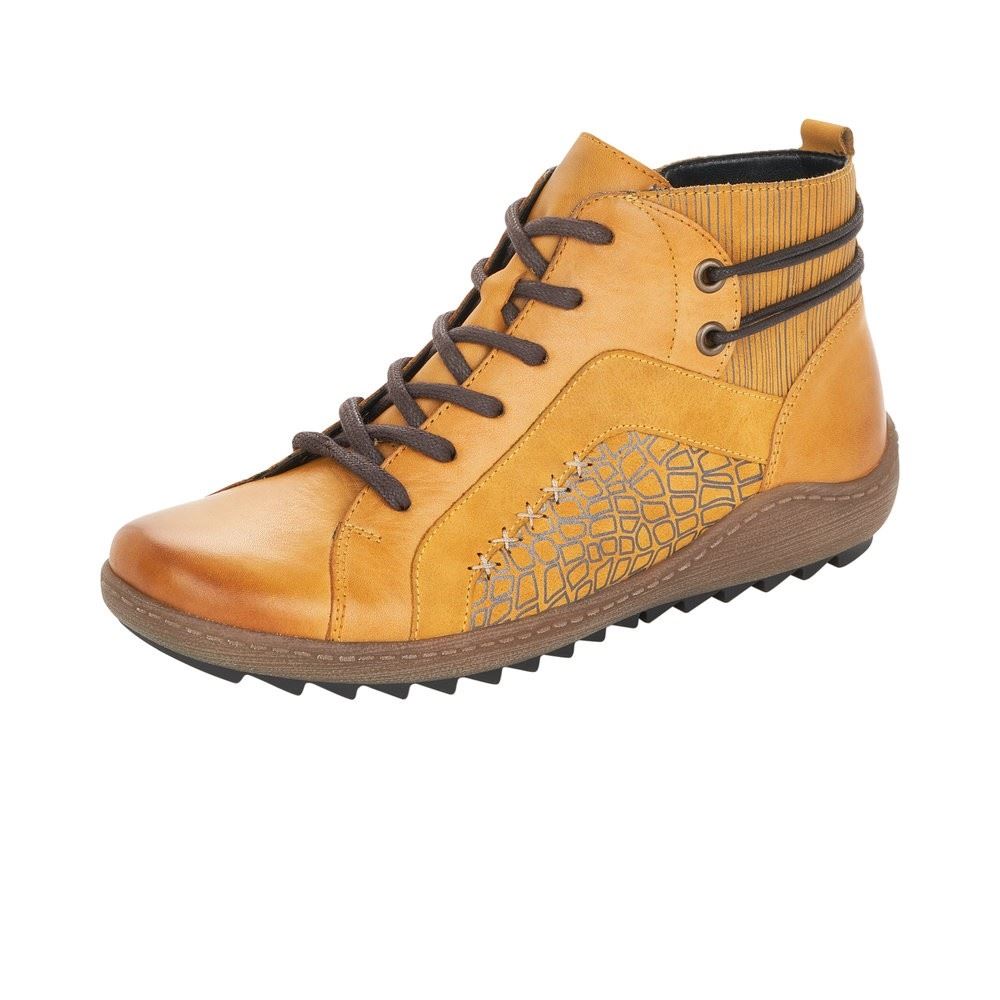 Remonte Schnürstiefel Reißverschluss Wechselfußbett gelb S21 R1499-68 