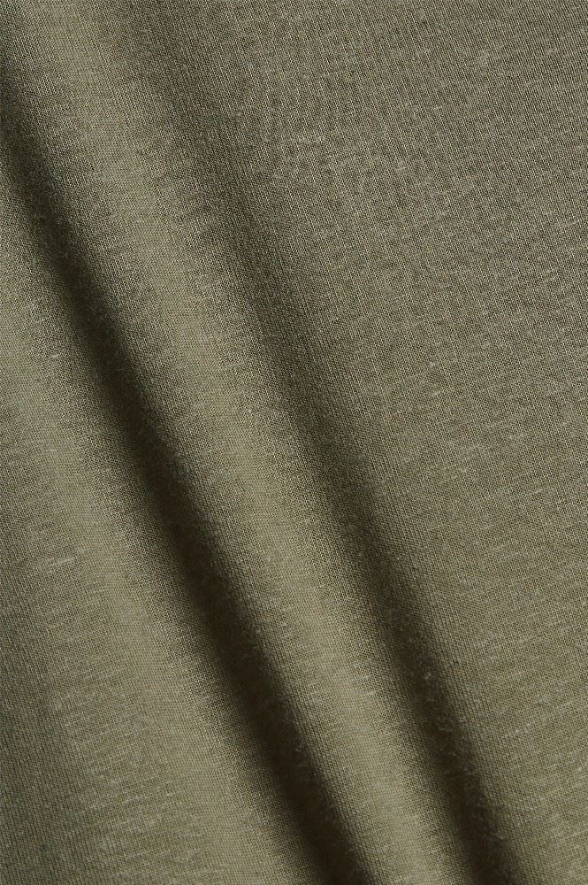 edc T-Shirt Leinen grün 041CC1K332 S | C354 KHAKI GREE | 