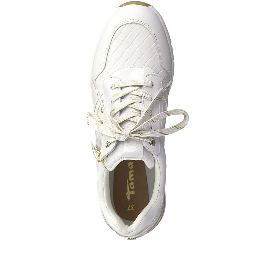 Tamaris Sneaker Keilabsatz Wechselfußbett weiß  S12 1-1-23702-28 42 | 103 WHITE LEA/S | 