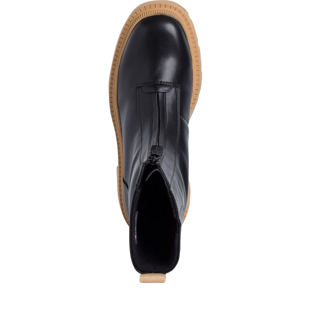 Tamaris Stiefelette markante Sohle  Reißverschluss TOUCHit-Fußbett schwarz S22 1-1-25406-29 