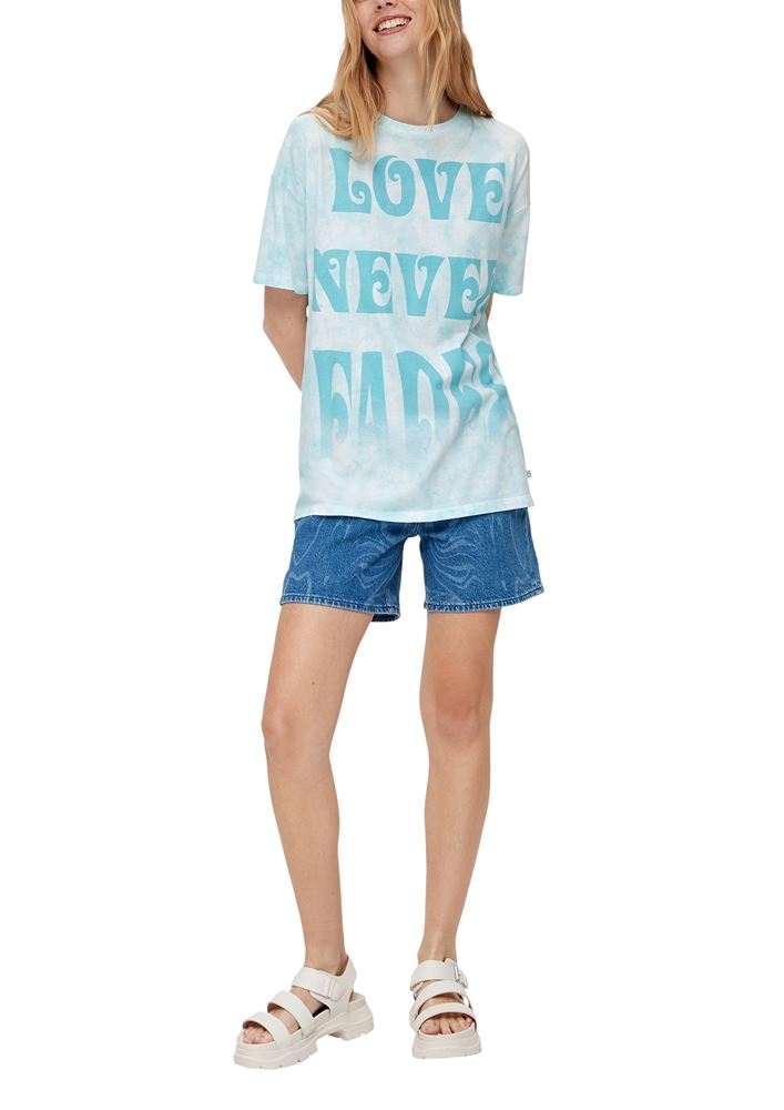 QS designed by Batikshirt mit Statement-Print weiß S13  2131287 