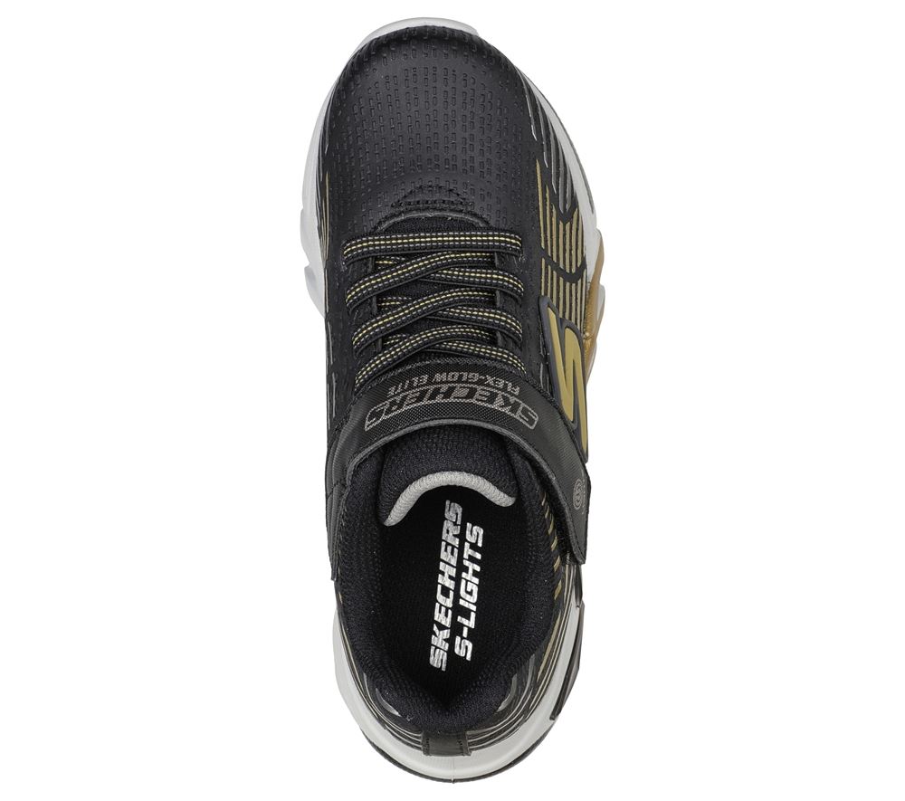 Skechers Flex Glow Elite BKGD S Lights Sneaker Kinder Jungen schwarz S12   400135L 32 | BKGD | 