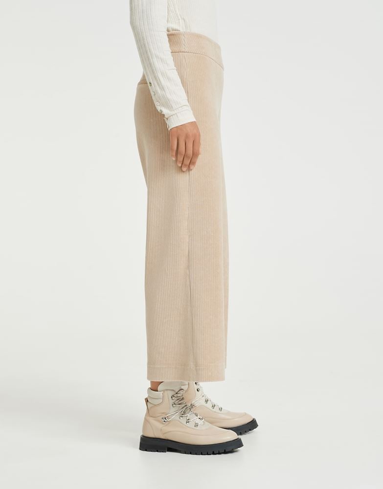 OPUS Hose Culotte Misha corduroy Cord Reißverschluss beige S22 241765954100 42 | 2088 macadamia | 