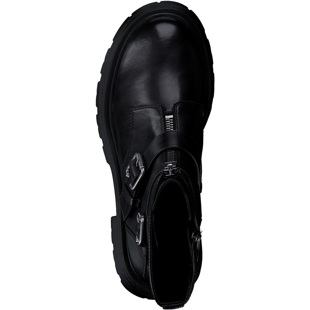 Tamaris Boots Stiefeletten Leder Zierschnallen schwarz S23 1-25320-41 