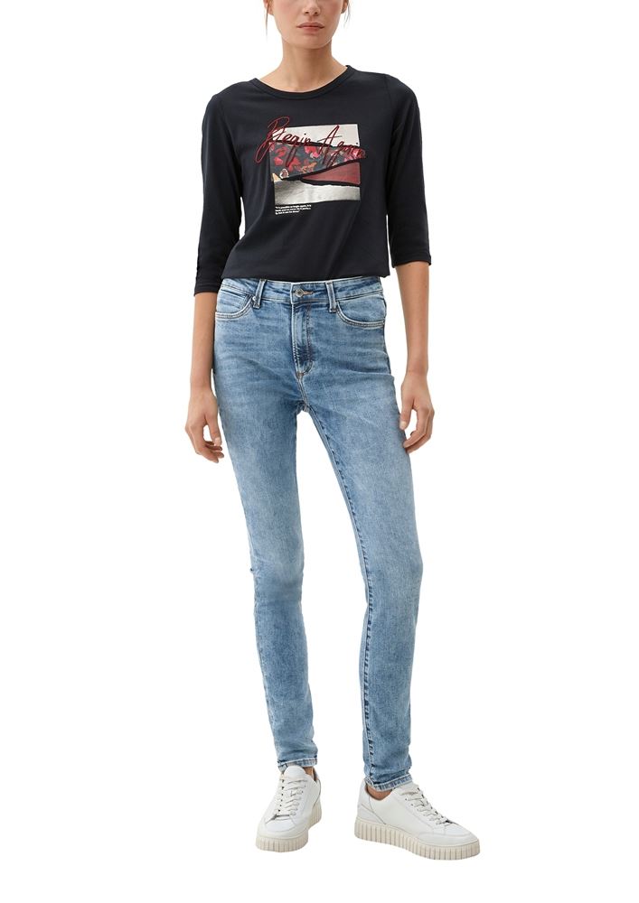 s.Oliver Damen Izabell Skinny- Jeans 7/8 Länge blau S22 2120618 34 | 54Z4 BLUE | L28