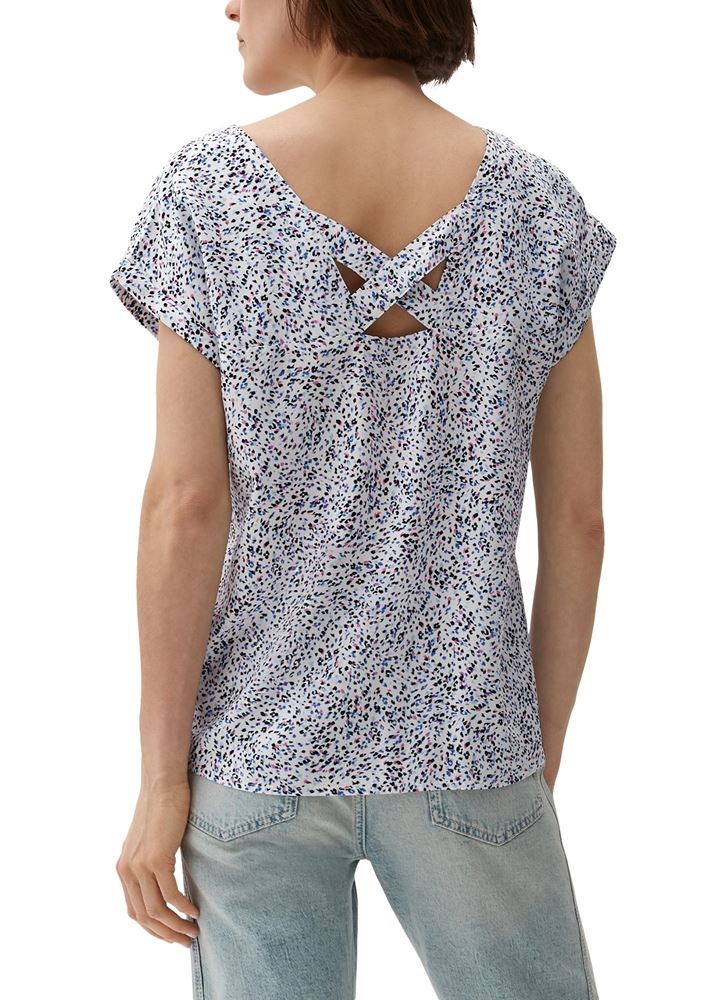 s.Oliver Viskosebluse mit Rückenausschnitt schwarz, weiß S13  2132617 