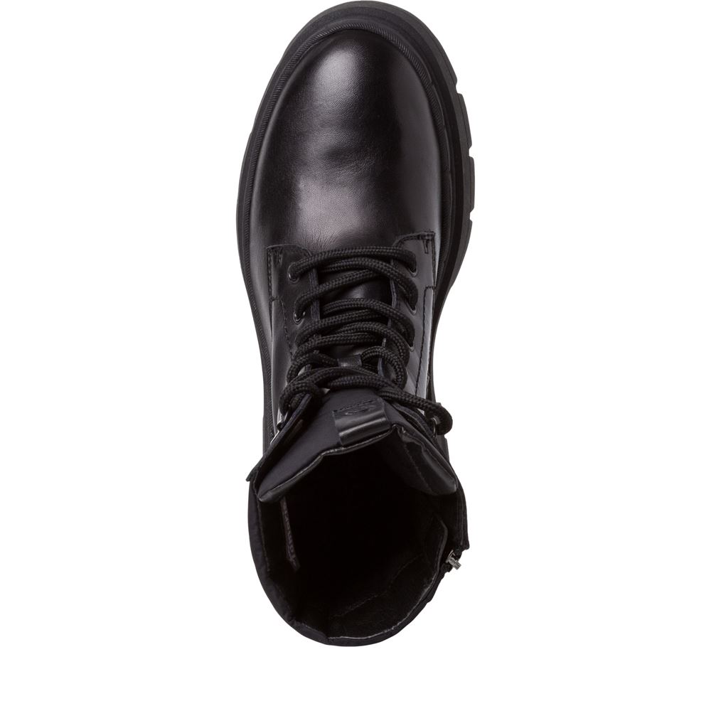 Tamaris Schnürboots Schnürstiefel derbe Sohle TOUCHit-Fußbett schwarz S22 1-1-25209-29 39 | 003 BLACK LEATH | 
