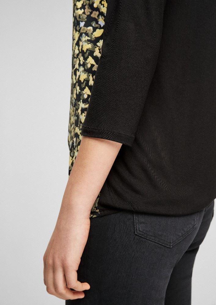 s.Oliver Shirt im Fabric - Mix 2060844 38 | 99B0 Black All | 